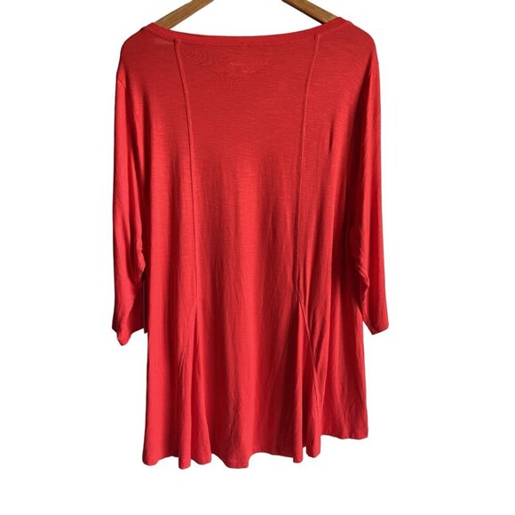 New! Soft Surroundings Size 2X Amelia A-Lie Orange Tunic Top MSRP $89.95 V-Neck - Picture 2 of 9